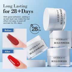 AZUREBEAUTY brush applying powder demonstrating easy application and strong adhesion