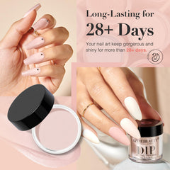 AZUREBEAUTY six dip powder jars open displaying diverse nude shades