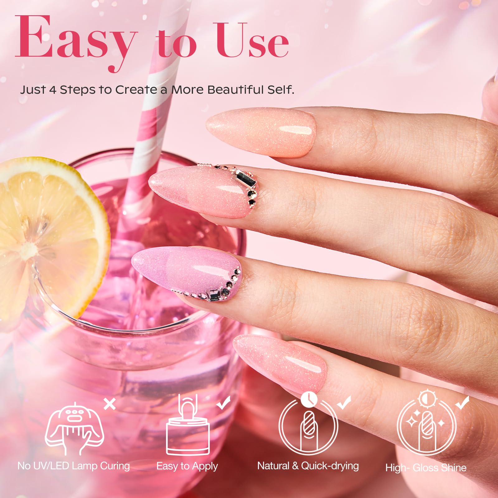 AZUREBEAUTY dipping tray in use catching excess powder and simplifying cleanup