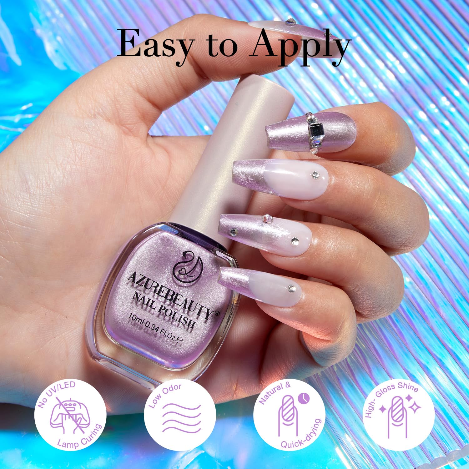 AZUREBEAUTY brush stroke of dreamy purple showing smooth coverage