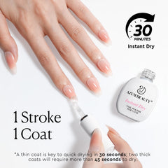 AZUREBEAUTY drying action on nail demonstrating quick-dry benefit