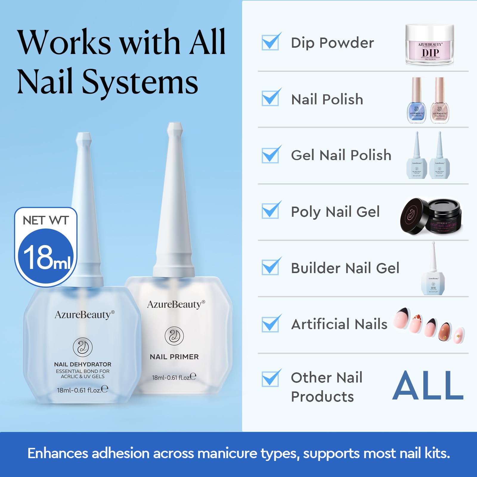 AZUREBEAUTY drying demonstration on nail illustrating quick-dry advantage