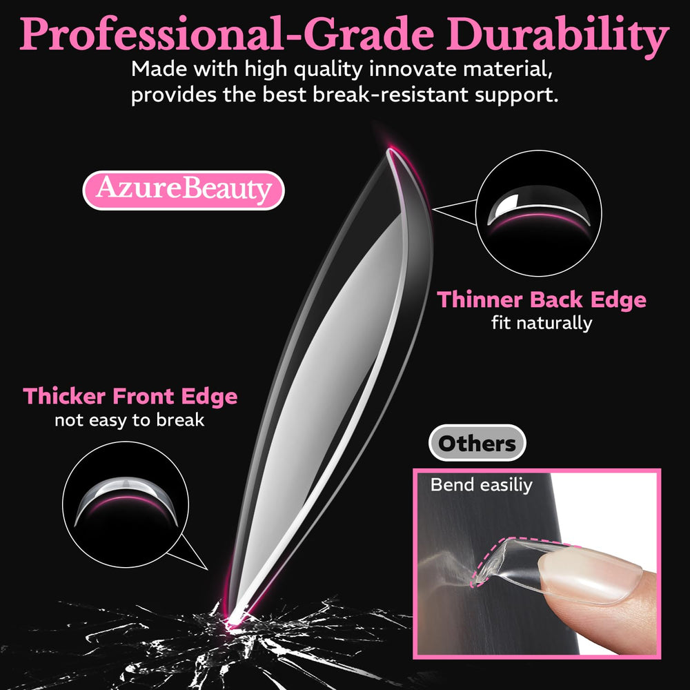 AZUREBEAUTY thin back edge profile for seamless natural-nail transition