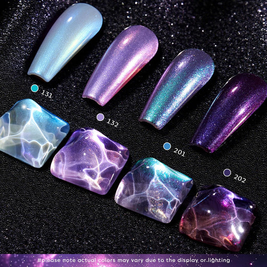 AZUREBEAUTY four bottles arranged in gradient displaying color shifts and variety