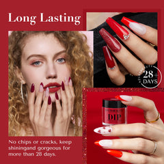AZUREBEAUTY four powder jars displayed highlighting vivid red shade options