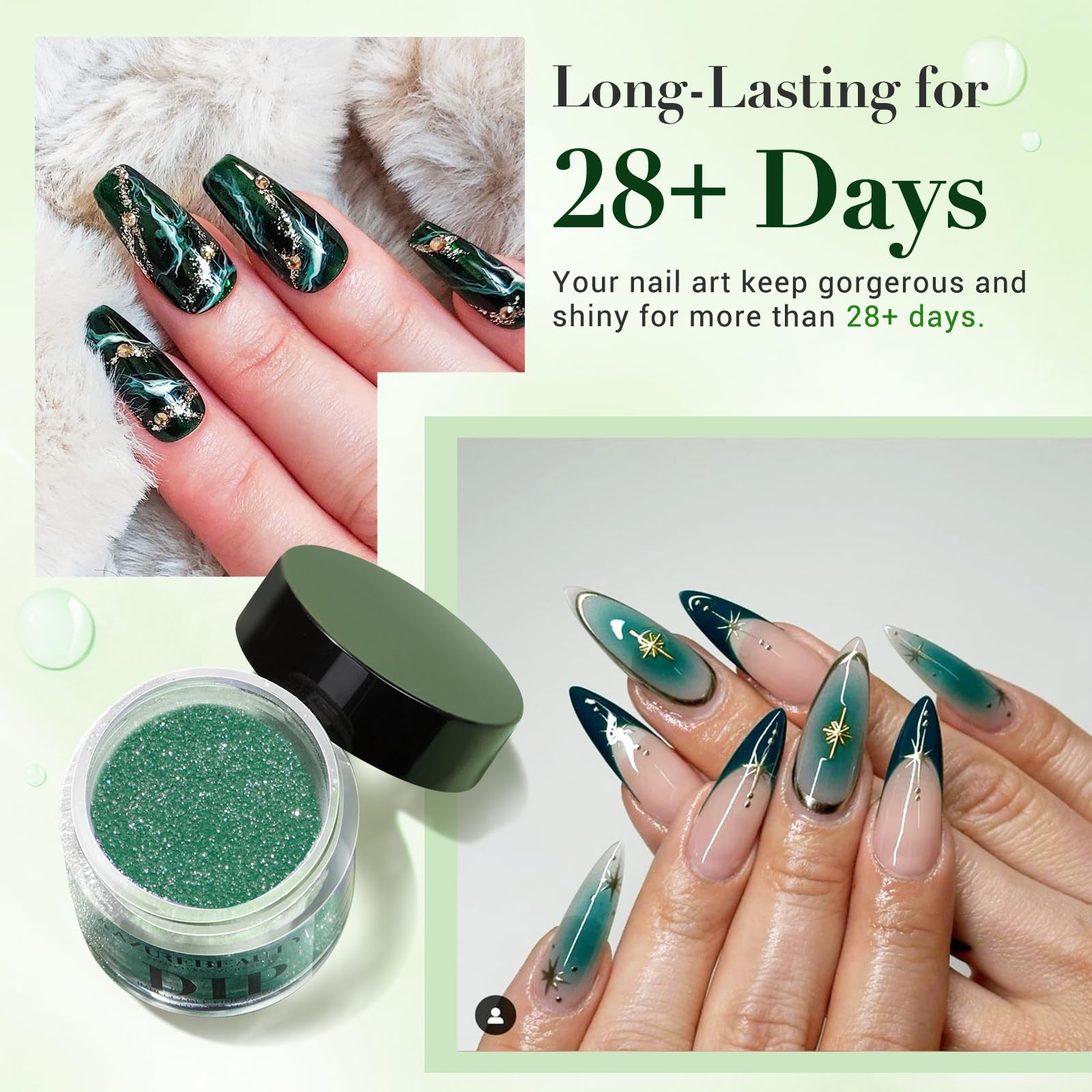 AZUREBEAUTY demo of French tip nails showing salon-style results