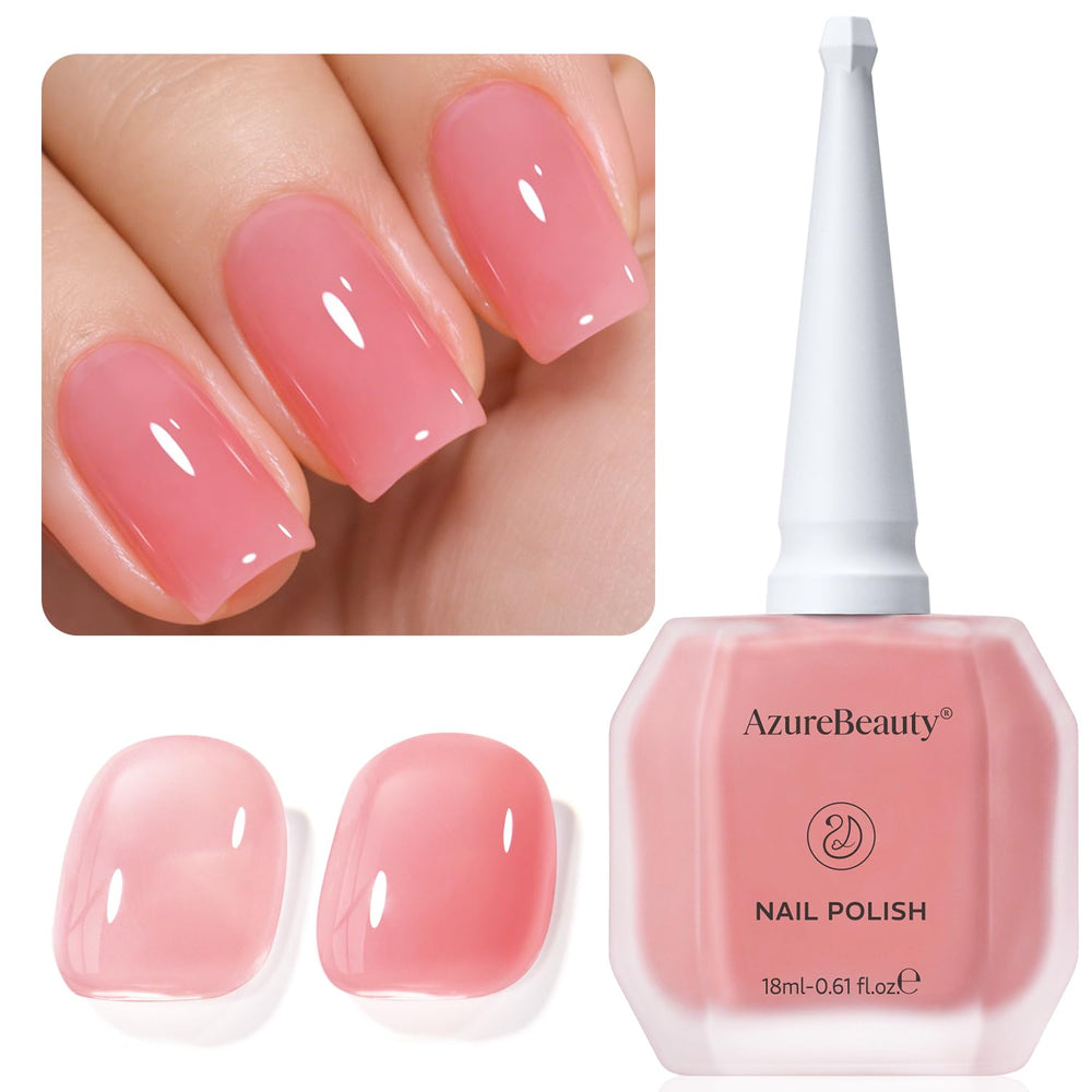 AZUREBEAUTY front bottle showing jelly blush pink color and portability