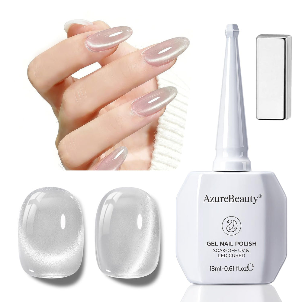 AZUREBEAUTY front bottle showing silver translucent gel and benefit of visible shimmer