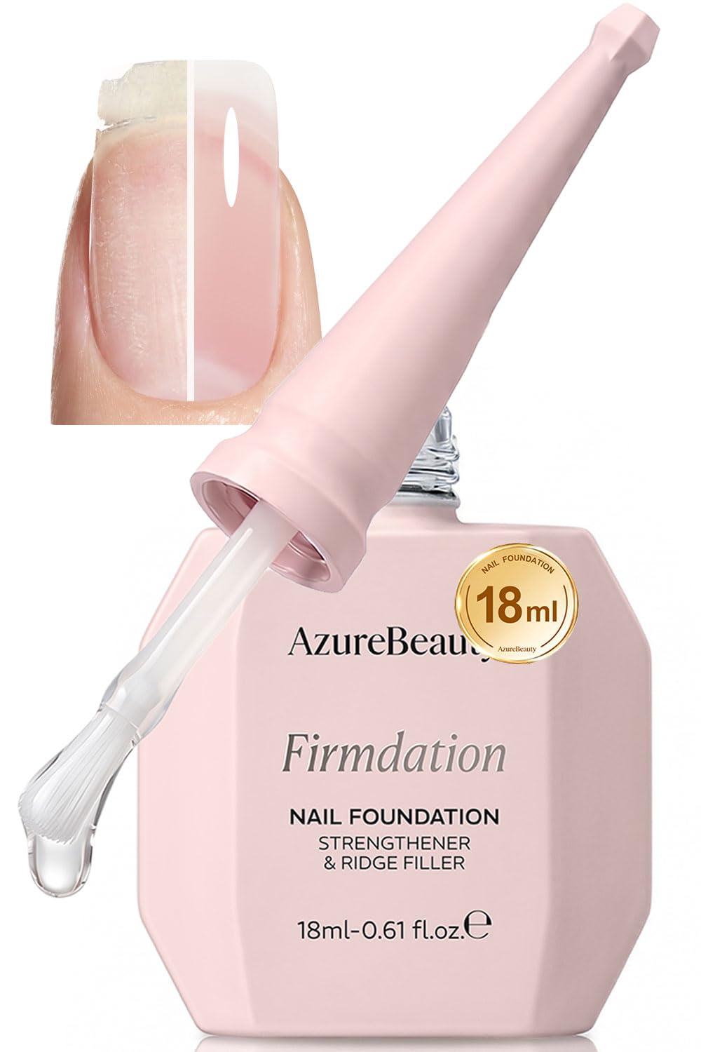 AzureBeauty front bottle view showing clear strengthener and professional finish
