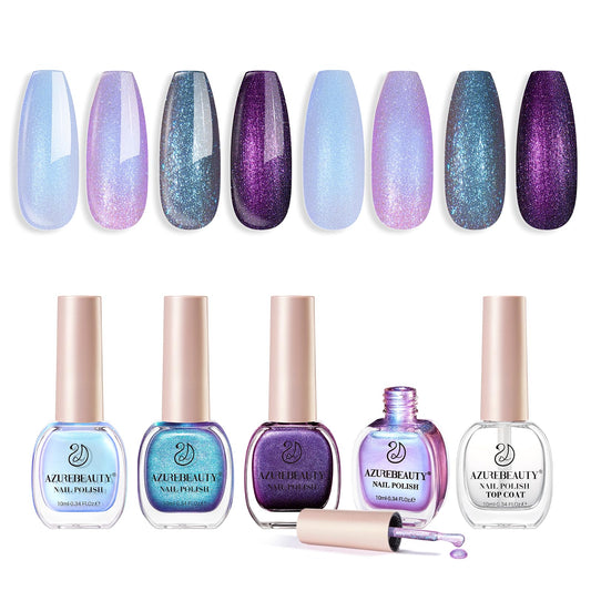 AZUREBEAUTY front packaging showing 4 chameleon polishes and gift-ready presentation