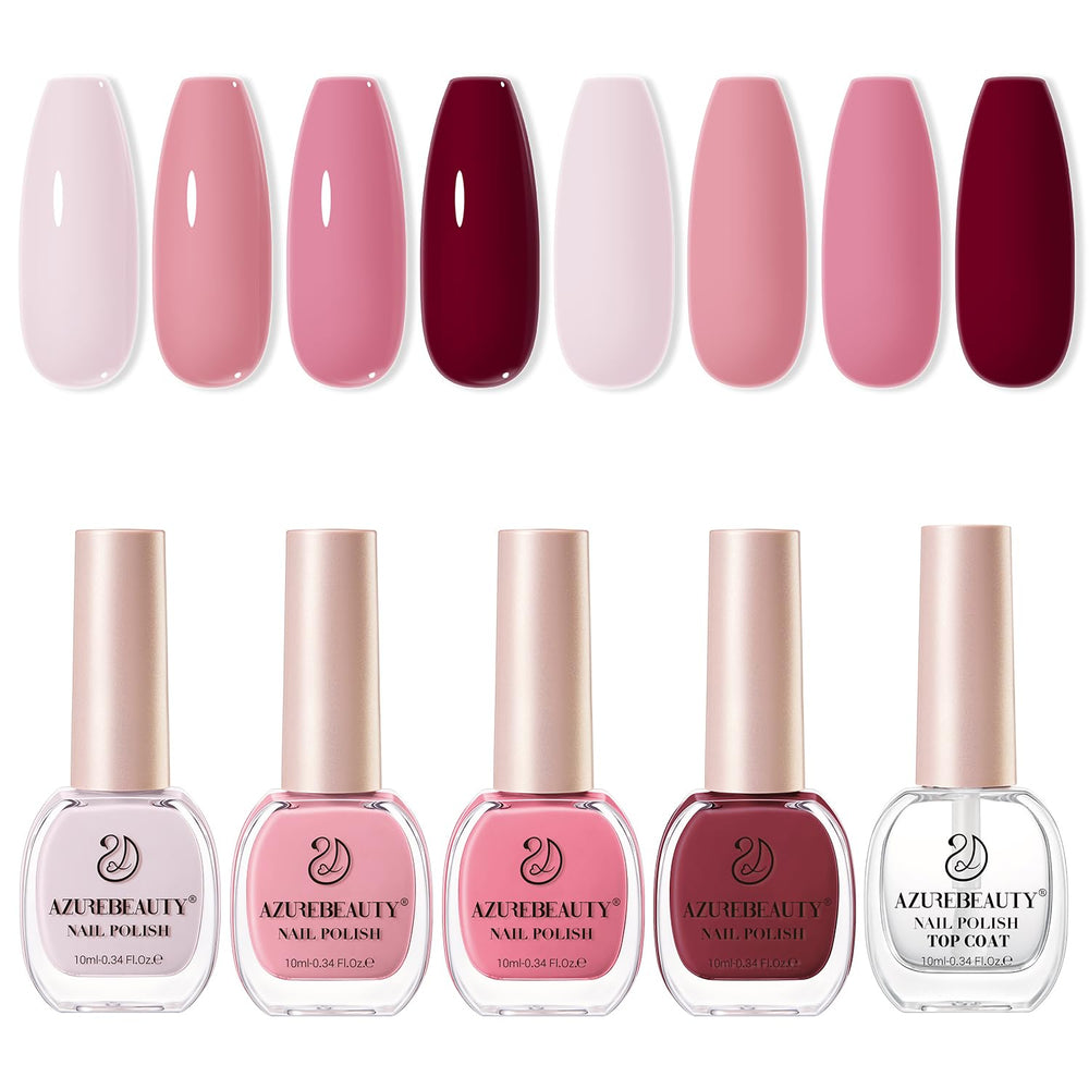AZUREBEAUTY front packaging showing four pink shades and gloss coat for gifting