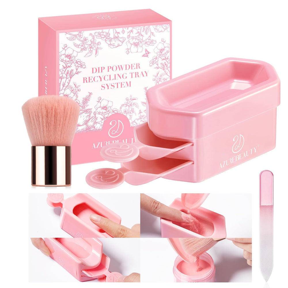 AZUREBEAUTY front view of tray system showing compact design and tidy storage benefit