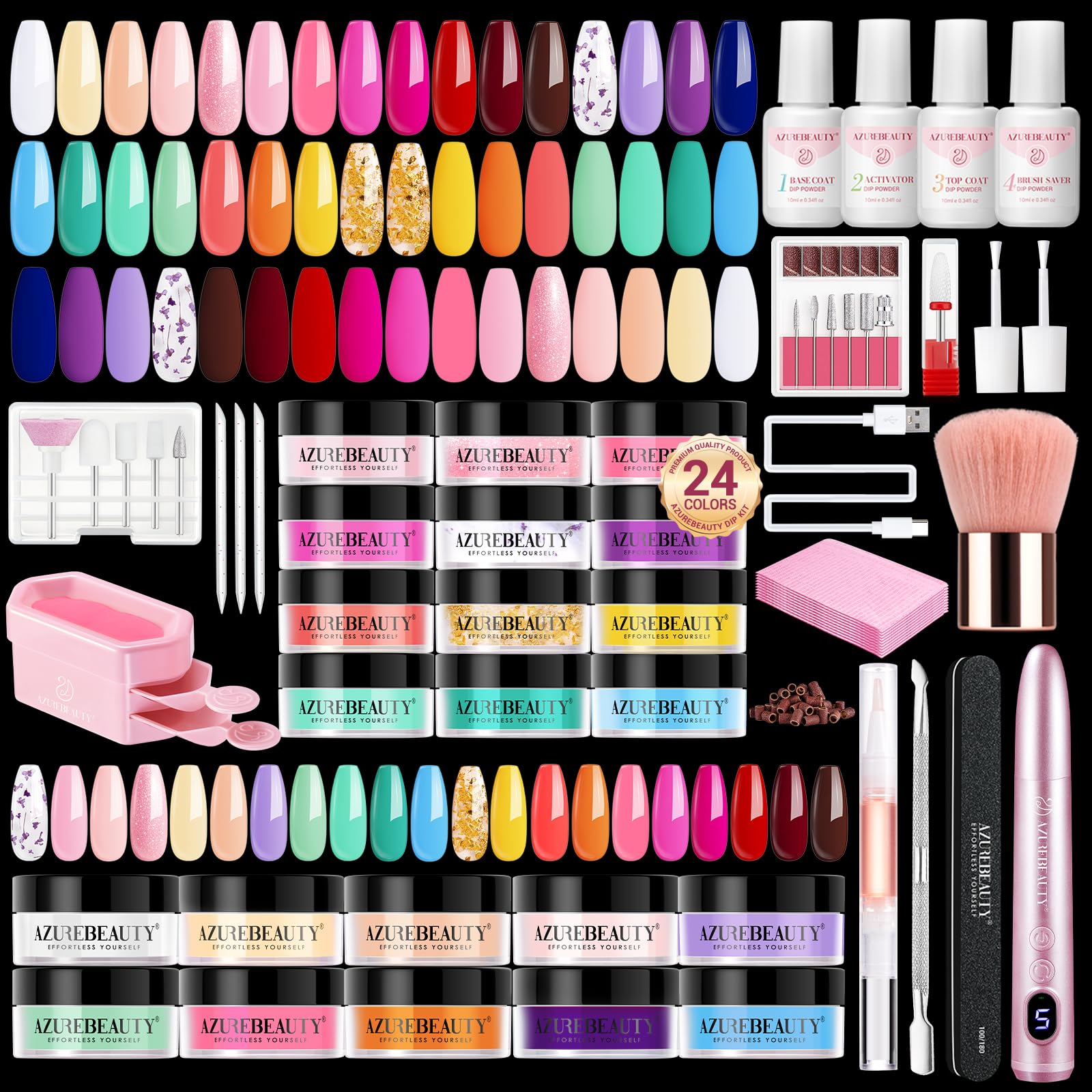 AzureBeauty front packaging showing full kit and portability benefit