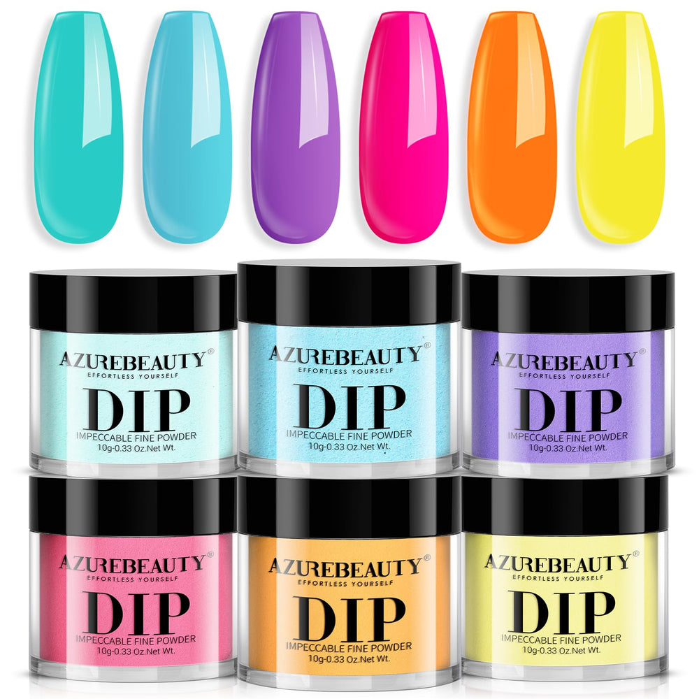 AZUREBEAUTY front packaging showing six bright summer colors and kit appeal