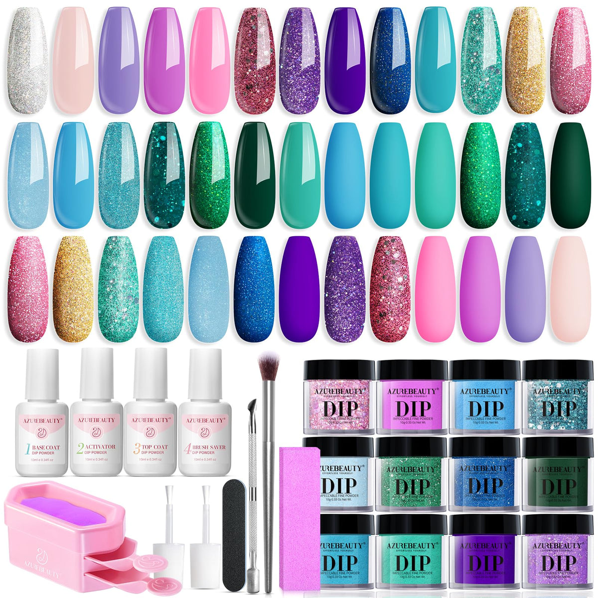 azurebeauty front packaging showing full kit and benefit of complete set