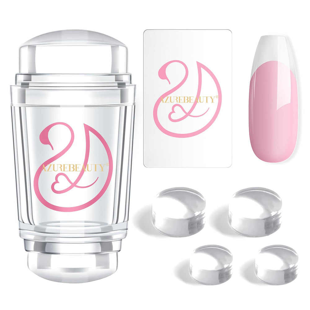 AZUREBEAUTY front view of the 6-piece French tip stamp kit showing all contents and benefit of a complete set