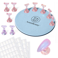 AZUREBEAUTY front view of full nail stand kit showing organized tools and benefits