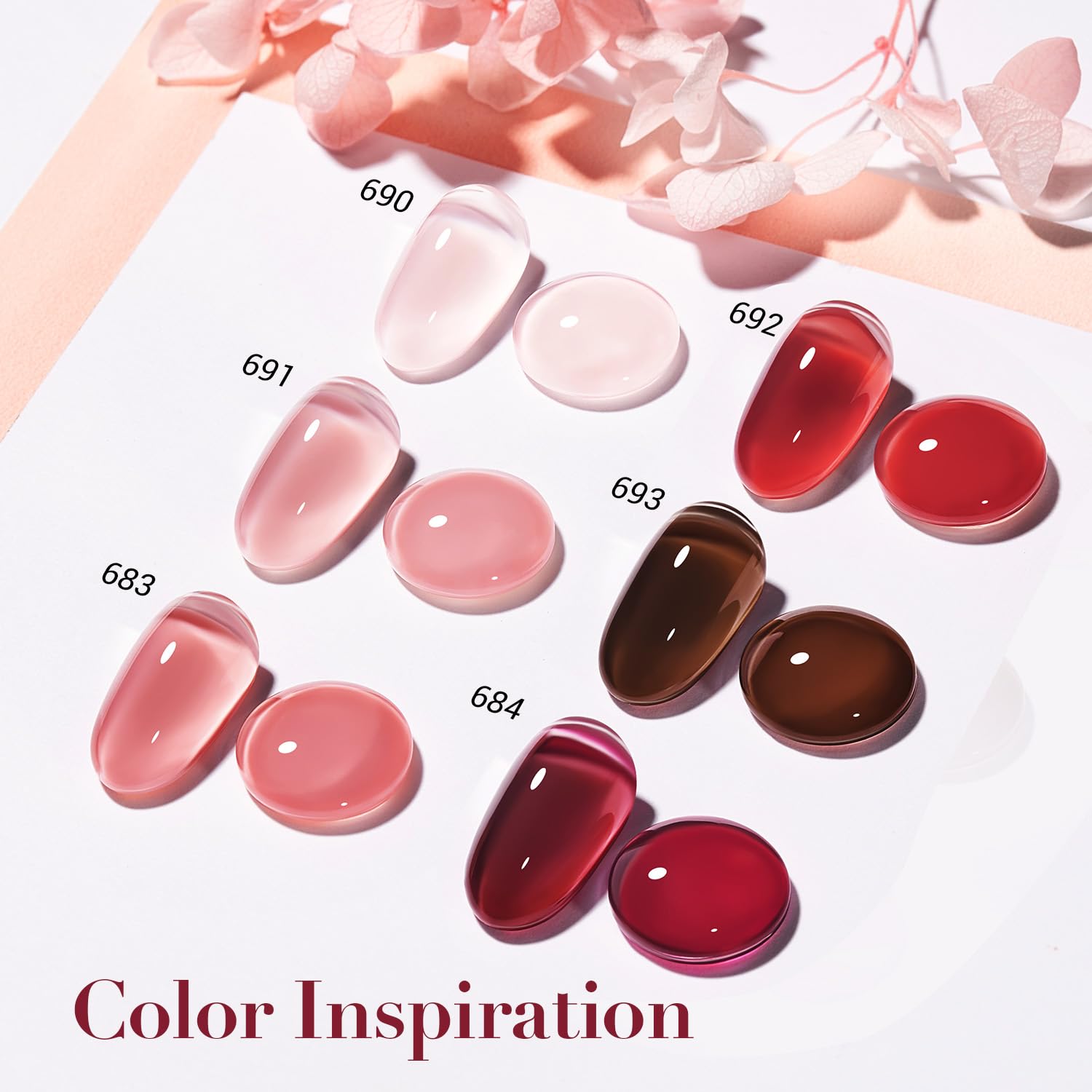 AZUREBEAUTY demo on nails showing soft jelly blush gradient effect