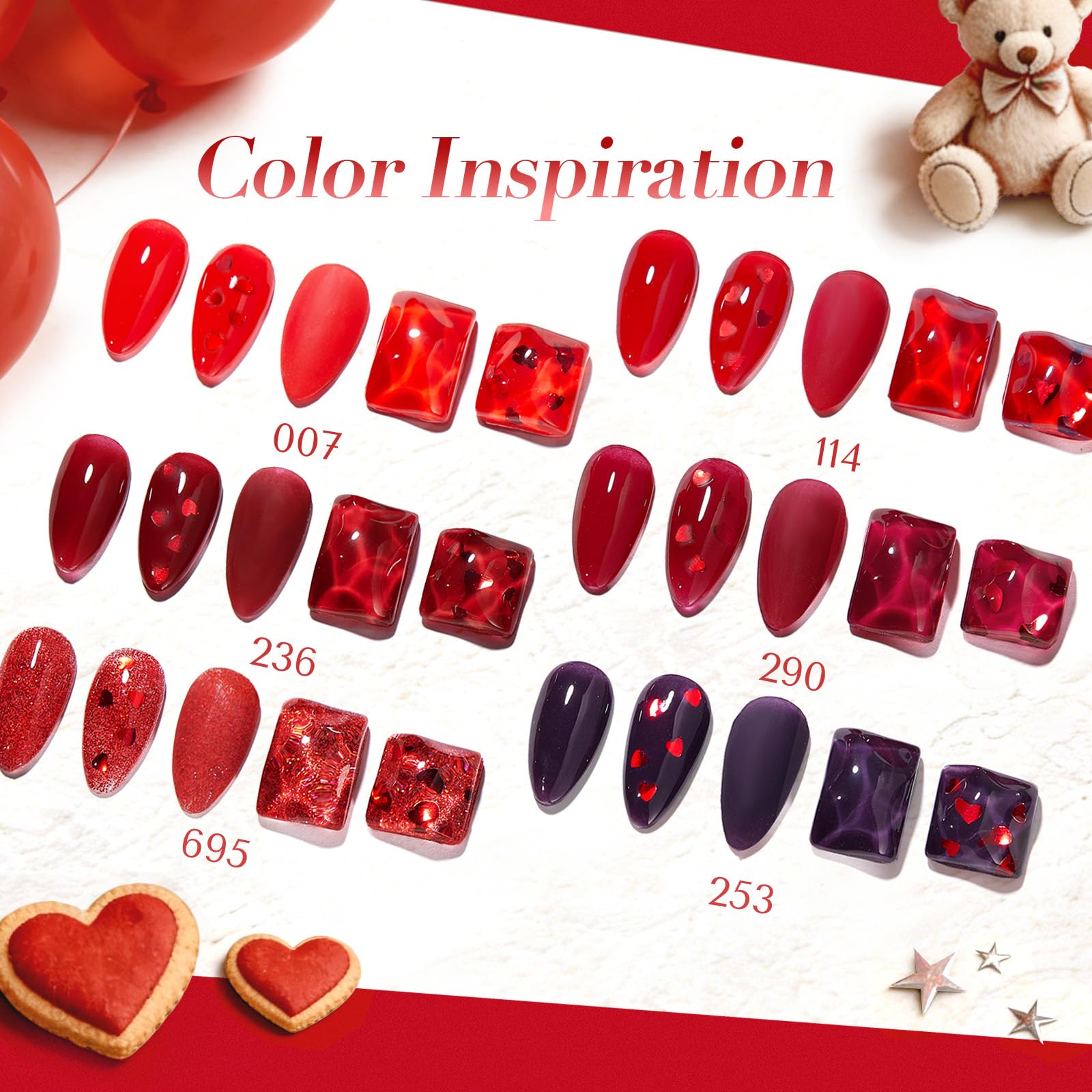 AZUREBEAUTY close-up of heart-shaped sequins pouch for precise nail decorations