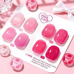 AZUREBEAUTY color swatch fan displaying four hot pink shades to choose the perfect vibrant tone