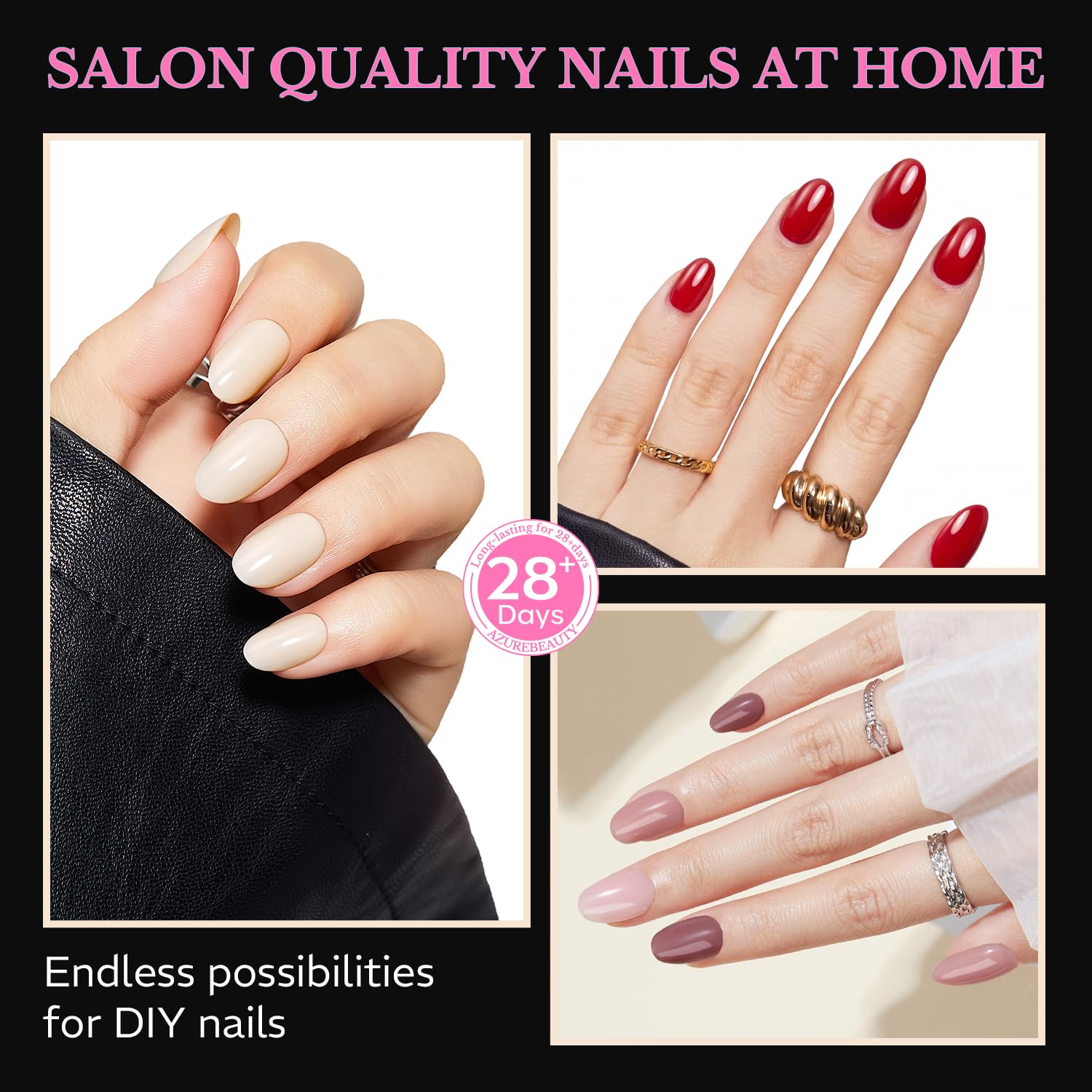 AZUREBEAUTY tip being applied to a nail demonstrating easy at-home use