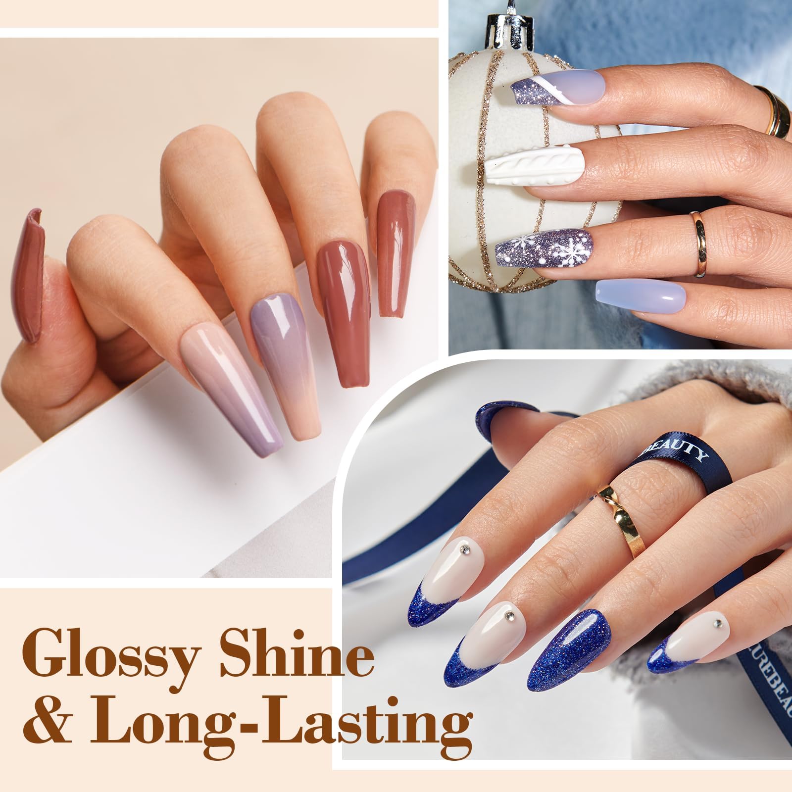 AzureBeauty in use application on nails demonstrating no-lamp drying advantage
