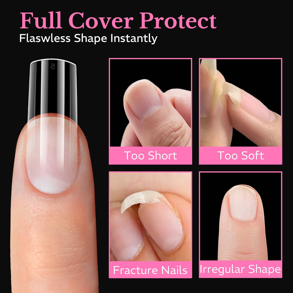 AZUREBEAUTY hands applying press-on tips at home for quick salon results