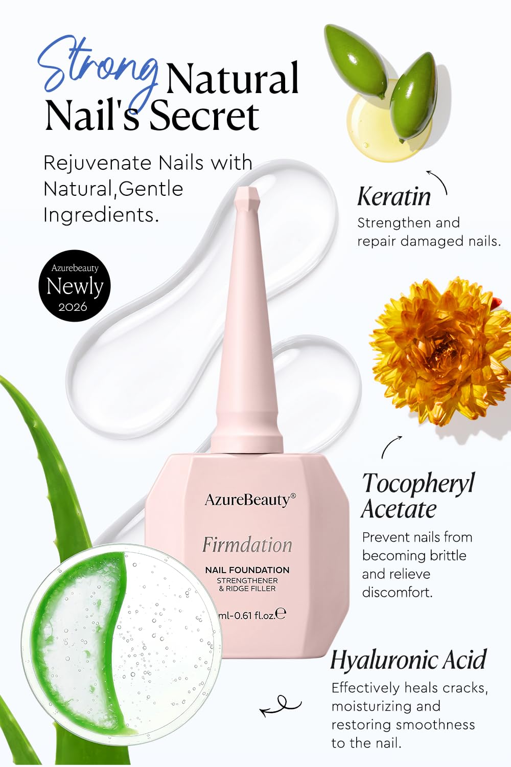 AzureBeauty ingredient shot with keratin and hyaluronic acid for nourishment