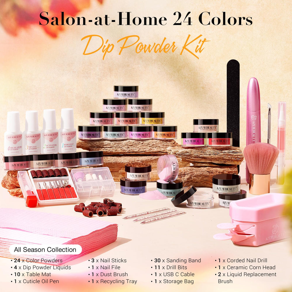 AzureBeauty complete kit laid out on mat for organized at-home use benefit