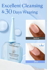 AZUREBEAUTY label showing acid-free formula for gentler nail prep benefit