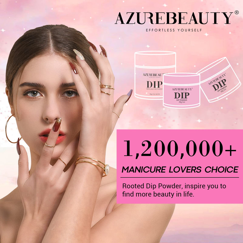 AZUREBEAUTY lifestyle flatlay with manicure tools showing on-the-go salon results