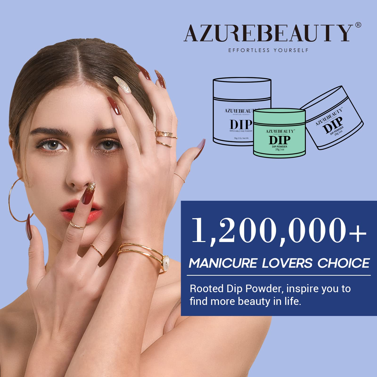 AZUREBEAUTY lifestyle shot of manicured hand outdoors showing wearable style benefit