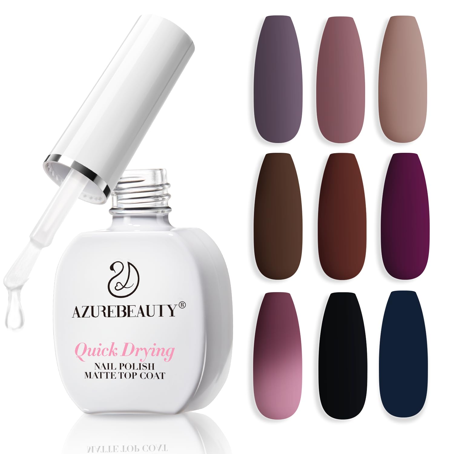 AZUREBEAUTY bottle front view showing clear matte formula and sleek label