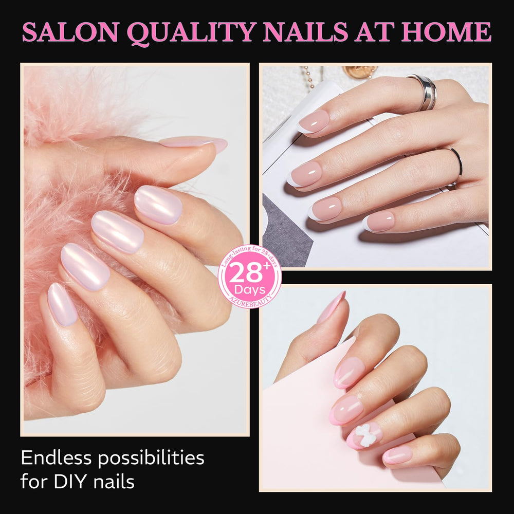 AZUREBEAUTY decorated nail tips showcasing custom art possibilities and durability