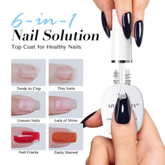 AZUREBEAUTY nail art sealed under top coat preserving design and preventing chips