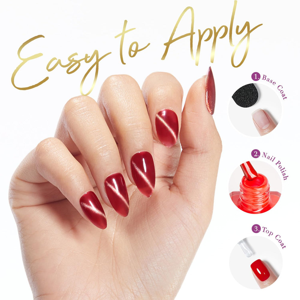 AZUREBEAUTY nails in use with cat-eye effect showing quick-dry, salon-look benefit