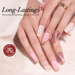 AZUREBEAUTY nude-pink swatch fan showing wearable shades benefit