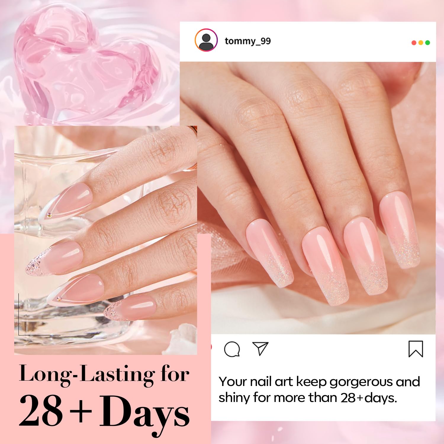 AzureBeauty swatch on nail tips displays sheer salmon-pink wearable tone