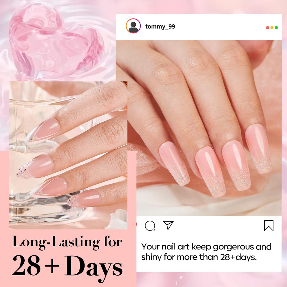 AzureBeauty swatch on nail tips displays sheer salmon-pink wearable tone