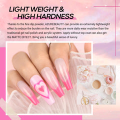 AZUREBEAUTY open jars displaying six pink shades for mix-and-match manicures