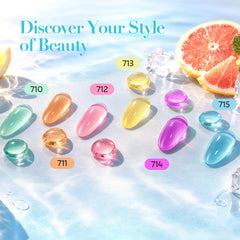 AzureBeauty open jars top view displaying translucent pastel powders for mixing and layering