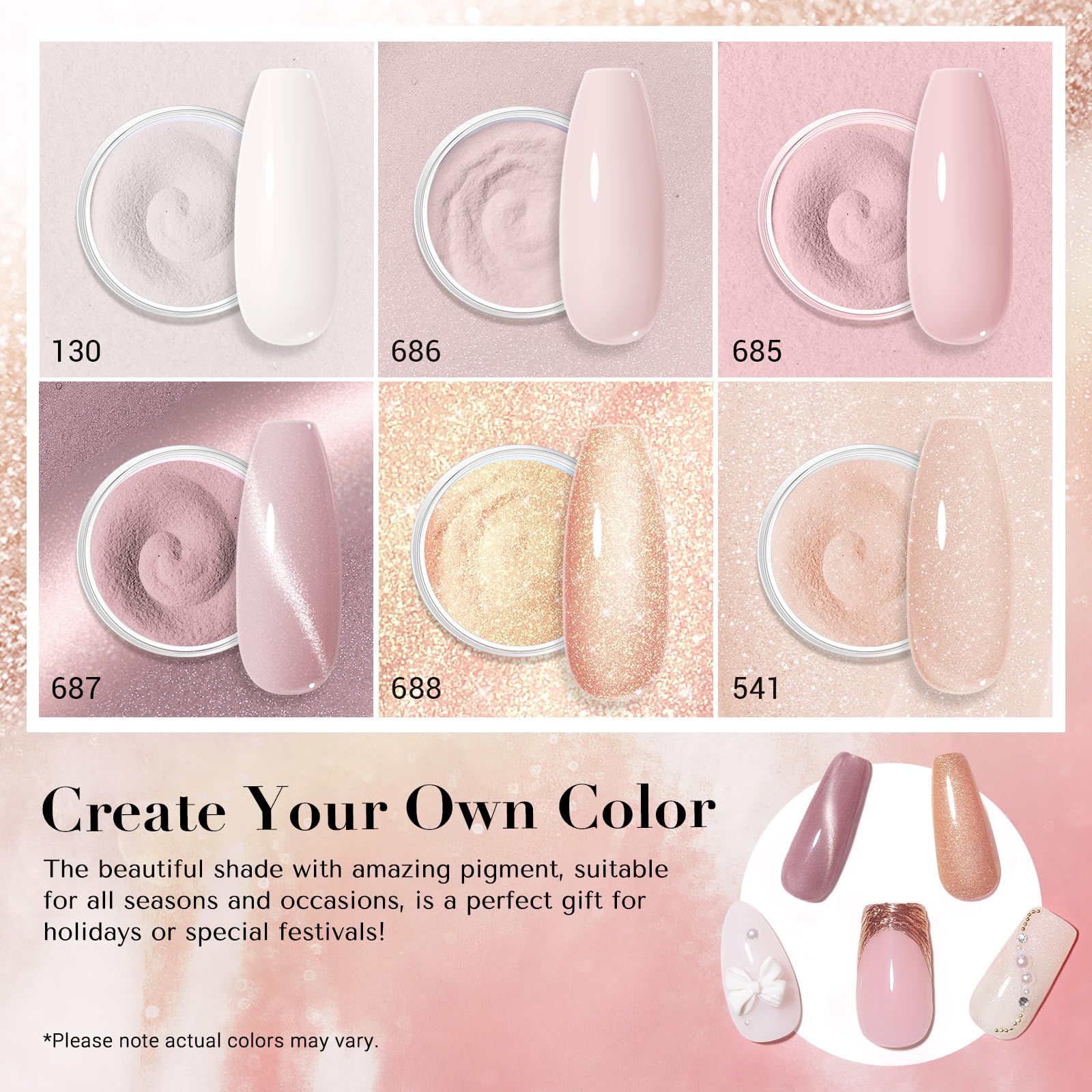 AZUREBEAUTY open powder pots displaying colors for easy selection benefit