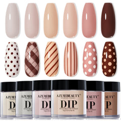 AzureBeauty packaging front view showing six nude brown powders and clean presentation benefits
