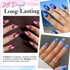 AZUREBEAUTY color swatches of four dip powders for ombré options