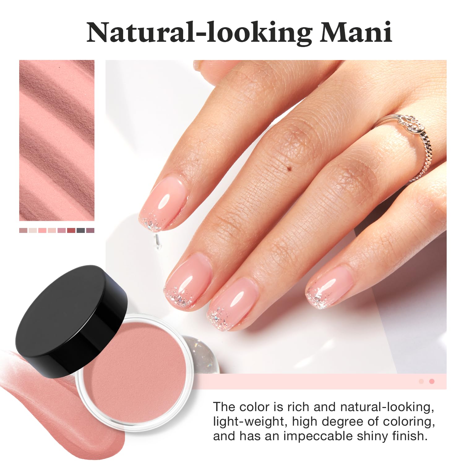 AZUREBEAUTY powder on fingertip demonstrating translucency and control benefit
