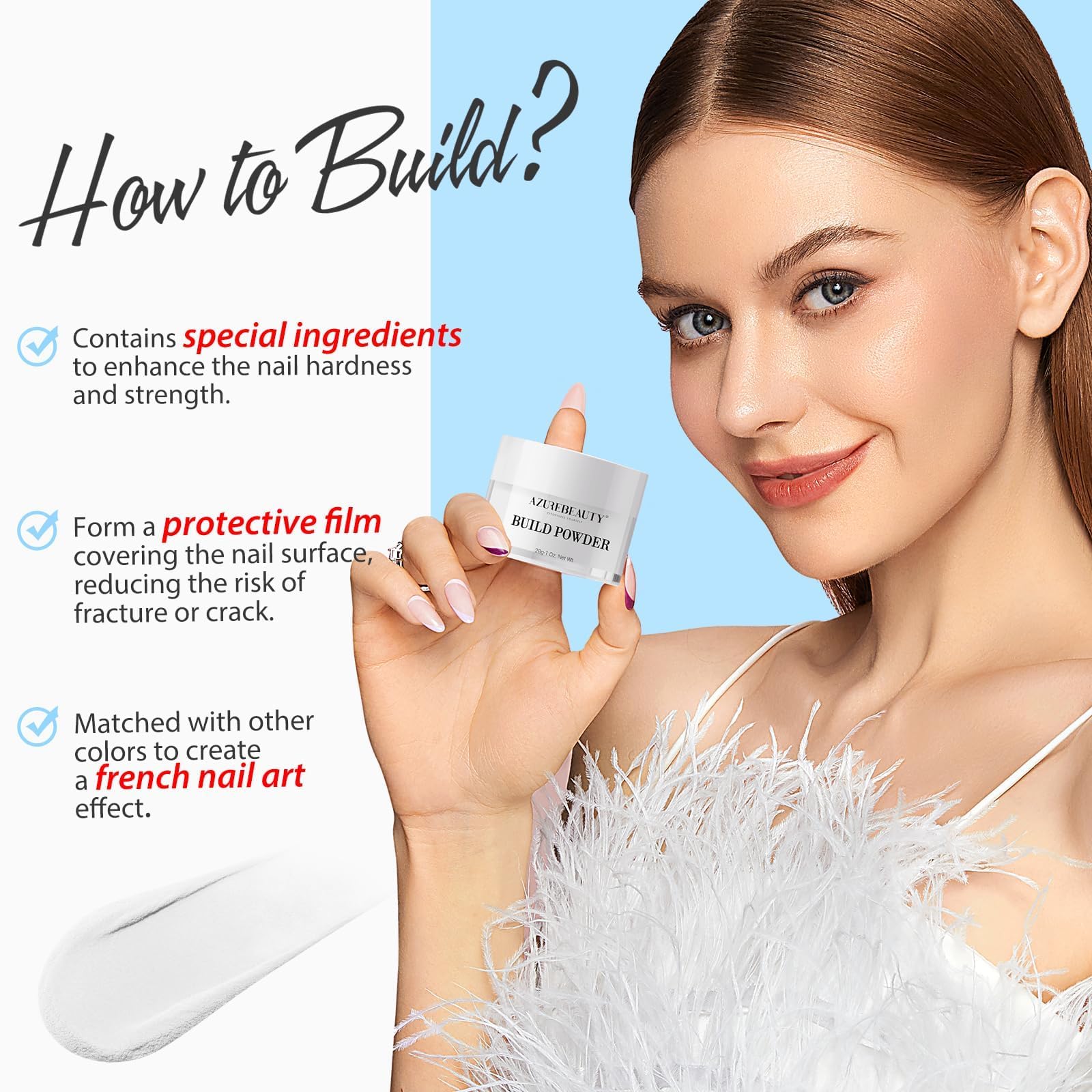 AZUREBEAUTY close-up powder texture displaying ultra-fine particles for smooth finish
