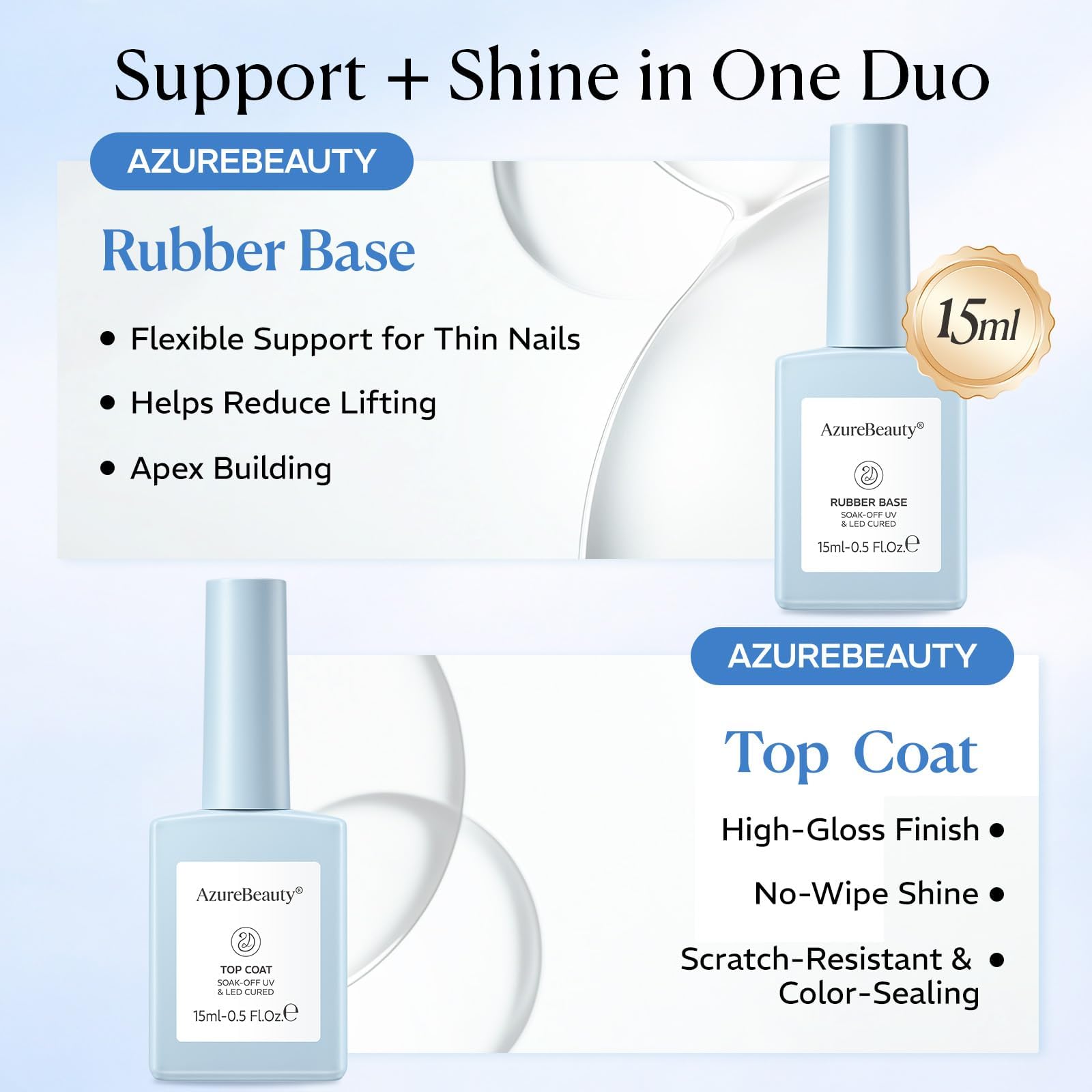 AZUREBEAUTY rubber base texture close-up showing flexible gel strength