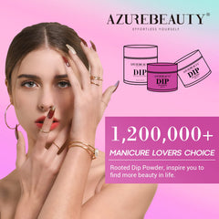 AZUREBEAUTY lifestyle salon scene with manicured hands highlighting salon-quality finish