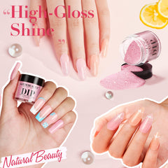 AZUREBEAUTY color swatches across nails showing sheer peach to hot pink shades