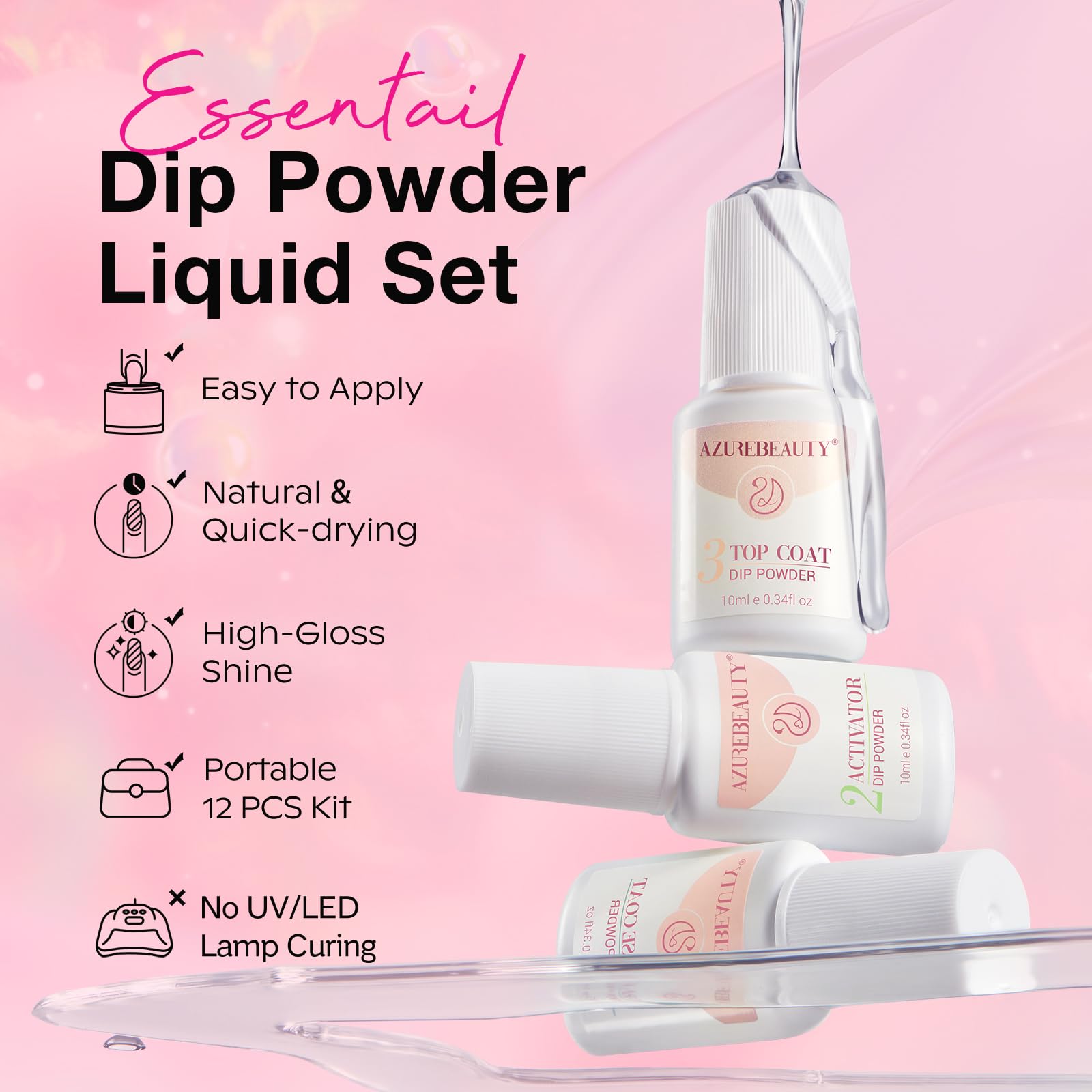 AZUREBEAUTY kit next to measuring tape showing true size